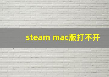 steam mac版打不开